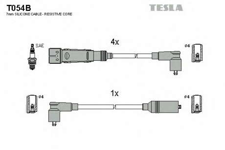 Кабель зажигания, к-кт TESLA TESLA - T054B (Tesla)