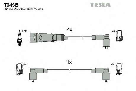 Кабель зажигания, к-кт TESLA TESLA - T045B (Tesla)