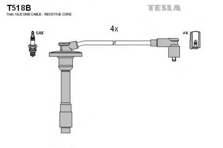 Кабель зажигания, к-кт TESLA TESLA - T518B (Tesla)