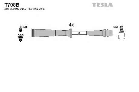 Кабель зажигания, к-кт TESLA TESLA - T708B (Tesla)