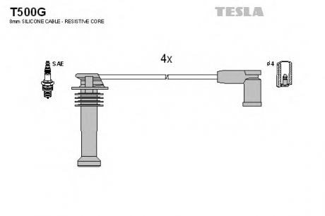 Кабель зажигания, к-кт TESLA Ford TESLA - T500G (Tesla)