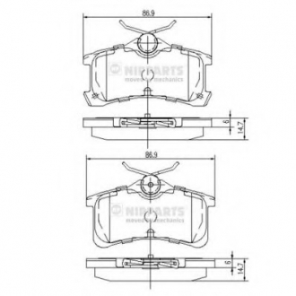 Комплект тормозных колодок NIPPARTS - J3612026 (Nipparts)