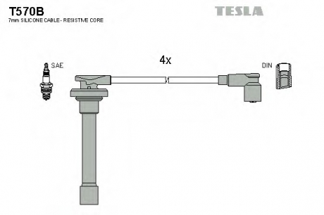 Кабель зажигания, к-кт TESLA TESLA - T570B (Tesla)