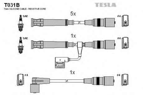 Кабель зажигания, к-кт TESLA TESLA - T031B (Tesla)