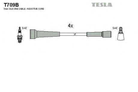 Кабель зажигания, к-кт TESLA TESLA - T709B (Tesla)