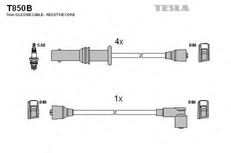 Кабель зажигания, к-кт TESLA Subaru Legacy 1. 6, 1, 8 89-94 TESLA - T850B (Tesla)