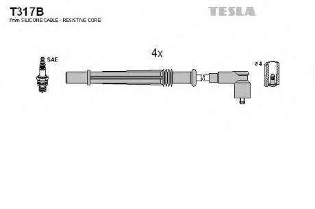 Кабель зажигания, к-кт TESLA TESLA - T317B (Tesla)