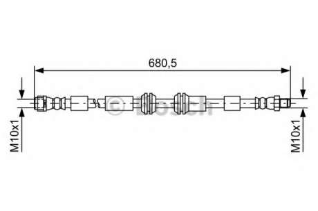 Тормозной шланг MB GL, GLE, GLS, M-Clesse \'\'F Bosch - 1987481734 (BOSCH)