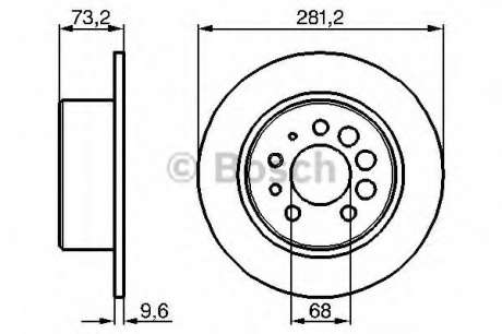 Тормозной диск - заміна на 0986479835 Bosch - 0986478143 (BOSCH)