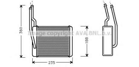 Радиатор отопителя FD FOCUS, TRANSIT LHD 98- (пр-во AVA) AVA COOLING - FD6272