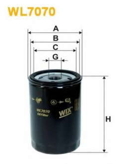 Фильтр масляный AUDI, VW WL7070, OP526 (без упаковки)(пр-во WIX-Filtron) WIX FILTERS (WIX Filters)