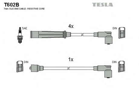 Комплект высоковольтных проводов TESLA - T602B (Tesla)