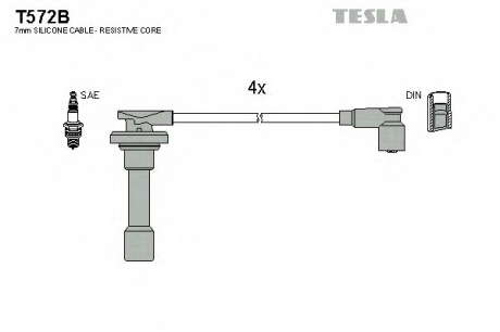 Комплект высоковольтных проводов TESLA - T572B (Tesla)